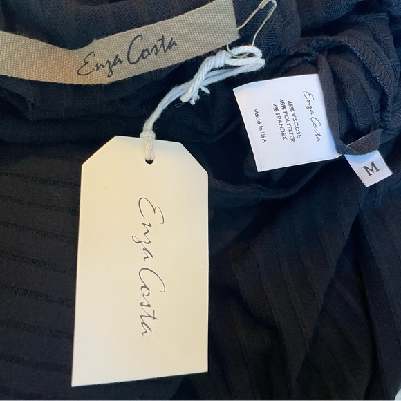 F120 ENZA COSTA Sweater Rib Dress Black - Picture 8 of 8